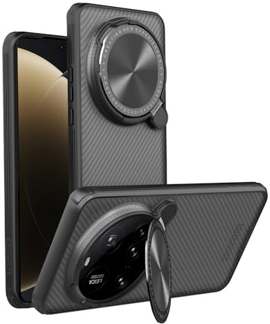 teroxa Coque pour Xiaomi Mi 15 Ultra, objectif d'appareil photo, protection de la vie privée, support pliable avec béquille, pare-chocs en TPU souple, coque arrière en polycarbonate rigide, coins