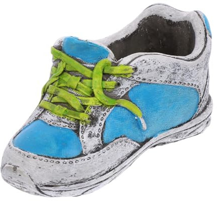 POPETPOP Vaso Per Piante Succulente Forma Di Scarpe Alte in Ceramica Blu Fioriera Decorativa Da Interno Per Casa Ufficio e Balcone Design Retrò e Creativo Per Paesaggi Verdeggianti