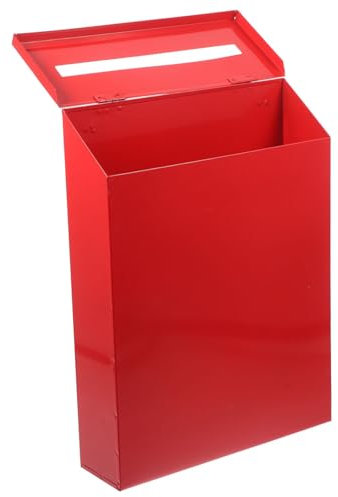HOLIDYOYO Fer Rouge Boîte aux Lettres Style Vintage, Murale, Grosse Capacité, pour Stockage du Courrier Boîte à Suggestions la Maison