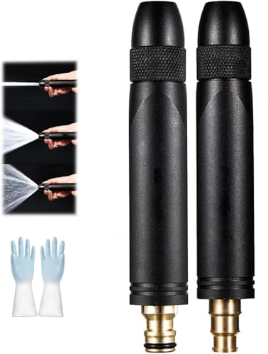 Metal Long Rod Sprinkler Nozzle, Adjustable High Pressure Hose Nozzle Sprayer with 3 Watering Patterns, for Watering Plants, Lawn & Garden, Washing Cars, Cleaning,2PCS