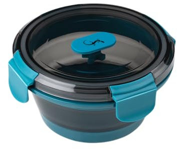Lurch Frischhaltebox Silikon 400 ml rund Petrol – Faltbar und Auslaufsicher - Lunchbox für unterwegs