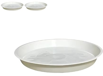 Vokenforu 2 sottovasi rotondi bianchi da 25 cm, per vasi da fiori, per balcone, giardino, interni ed esterni
