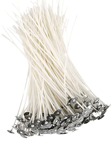 100 Pcs 10cm Long Pre Waxed Wicks, Candle Wicks, Candle Making Supplies, Long Lasting Pre-Waxed, Pre-Waxed Cotton, Perfect for DIY Candle Making