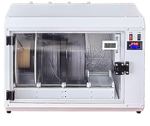 Secador de filamentos for impresora 3D, deshidratador de filamentos de 4 carretes con termómetro/higrómetro, portacarretes y ventilador integrado, for PLA, PETG y ABS de 1,75 mm/2,85 mm.