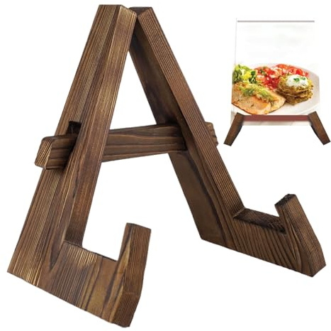 Supporto per ricettario, in legno rustico, per piano di lavoro della cucina, supporto per ricette leggero, per famiglia, adolescenti, adulti, bambini, nonni