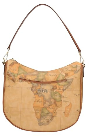 Alviero Martini 1A Classe Borsa a Tracolla Donna, Geo Classic/Geo Black, Tessuto Resistente all'Acqua, Media, Tracolla Regolabile, 31x25x20 cm, Tasca Interna con Zip
