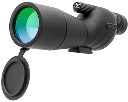 25-75x60 Spektiv Zoom Teleskop BAK4 Prisma wasserdichte Leistungsstarke Monokulare for Vogelbeobachtung Ziel Schießen Outdoor Camping PräZise Fokussierung(Black Standard)