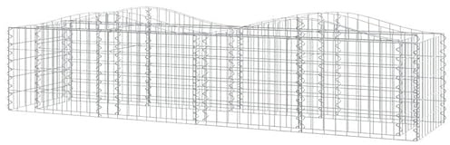 Gabion Jardinière surélevée avec arc, 200 x 50 x 50 cm, en fer galvanisé, pour légumes et fleurs, durable et résistant aux intempéries, idéal pour le jardin et la terrasse
