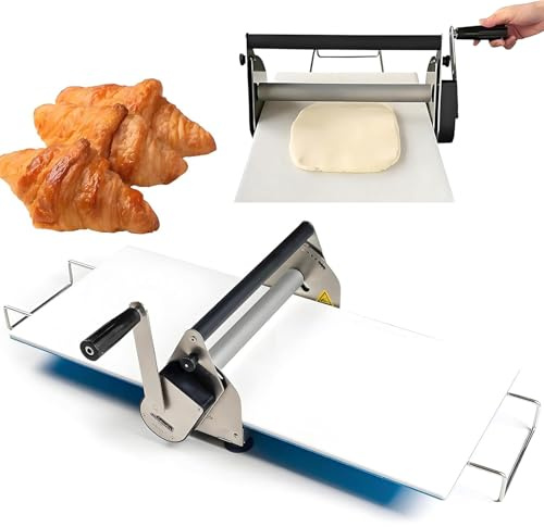 LSRFXF Stendipasta da Tavolo Professionale Commerciale Pasta Sfoglia, Sfogliatrice Manuale Pieghevole, Macchina per Pizza in Acciaio Inox per Pizza Croissant Pasticceria