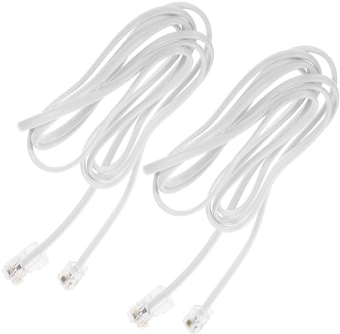 ELAYARD 2 Stück Rj11 Zu Rj45 Telefonbuchsen Adapter Weiß 4 Adrig PVC Stabile Verbindung für Analoge Telefone und Fax über Ethernet Installieren