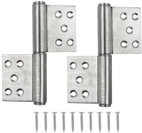 2 Stück Türscharnier Edelstahl Schwerlast 360 Grad 132x100x18mm | Aufschraubscharnier Gartentor Scharnier für Holztüren Gartentor Außen Innen