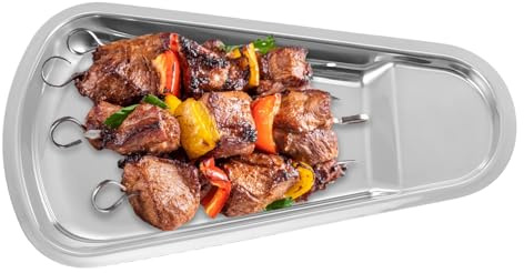 Hemobllo Repose-cuillère en Acier Inoxydable Argenté Cuisine et Cantine | Polissage Miroir, Usage Solide, Plateau Alimentaire Assorti, Vaisselle de Service Compacte