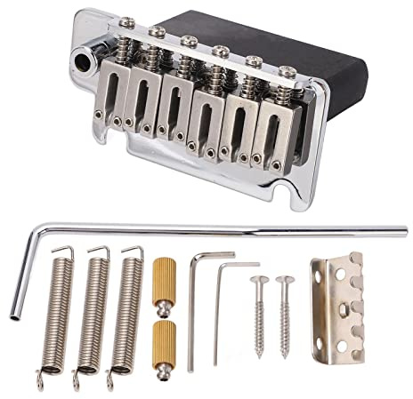 Electric Guitar Tremolo System, 6 - Saiten Bridge Sättel Set, Metall Silber - Professionelle Ersatzteile, Langlebig und Stabil, Ideal für Gitarrenliebhaber und Instrumentenbau