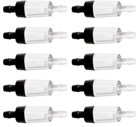 BE-TOOL Aquarium-Rückschlagventile, 4 mm, weiß-schwarz, Einweg-Luftpumpen, Rückschlagventile, Pumpenschutz für Luftschläuche, Aquarium-Zubehör, 10 Stück