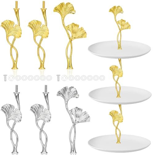 SANOU Etageren Stangen Set 2 Set Etagere Bausatz Etagere Stangen | Inhalt: 2er-Set | Für 2- bis 3-Stöckige Tortenständer | Etagere Bausatz ideal für Hochzeiten, Geburtstage & Partys