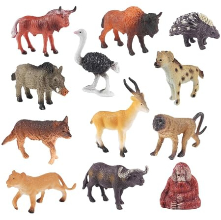 POXZSFX Lebensechte Tierfiguren – Spielzeugset mit 12 beeindruckenden afrikanischen Modellen – Lernspielzeug für Zuhause – Dekoration
