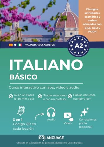 Aprender italiano A2 básico: curso interactivo con app, video y audio: Aprende italiano A2. Incluye actividades prácticas, ejercicios, gramática y ... Para los exámenes PLIDA, CILS y CELI.: 2 (L2)