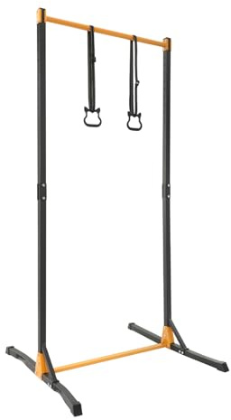 Armhävstång fristående med ringar 11 steg justerbar pull up-station | 400 kg lastkapacitet, 160–215 cm justerbar höjd, för hemmagym, vardagsrum, sovrum, balkonger