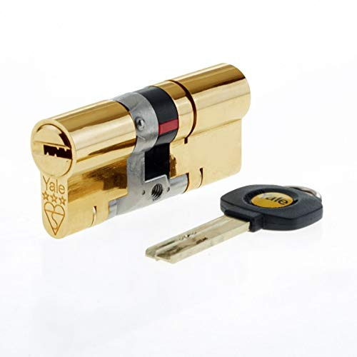 Yale B-YS3-6040B anti-snäppa 3 stjärna Euro dubbel cylinder, hög säkerhet, 60:40 (100 mm), mässingsfinish