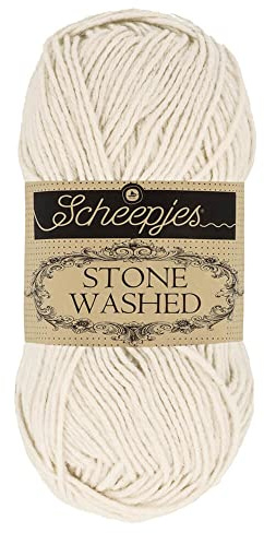 Scheepjes Stone Washed 50 g – Moon Stone 801 Beige Cotton-Acrylic Yarn