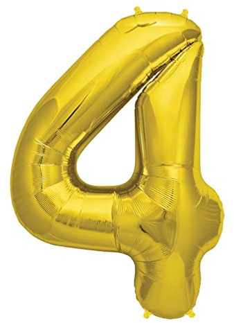 Gifts 4 All Occasions Limited SHATCHI-256 40,6 cm Gold Zahl 4 Ballon aufblasbares Banner Party Wimpelkette Dekoration
