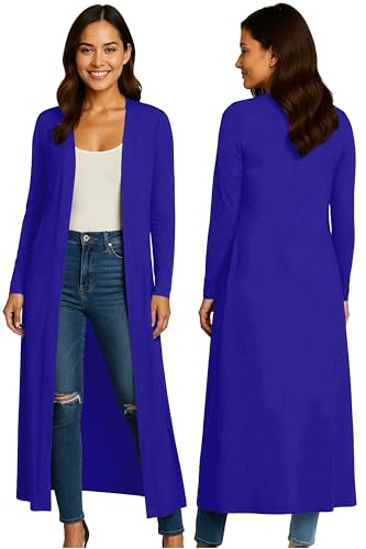 Re Tech UK Maxi Cardigan a Maniche Lunghe - con Colletto ed Aperto sul Davanti