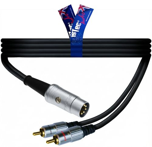 1STec 50cm 5 Pin DIN Stereo Audio Cable with 2 RCA Phono Plugs. This Cable is suitable for connecting various audio sources to B&O Naim Quad or similar Amplifiers (RCA-DIN, 0.5 Metre)