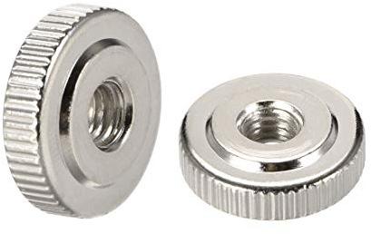 sourcing map Round Knurled Thumb Nuts Conector Lock Adjusting Nuts, M6 Female Threaded Thin Type, Nickel Plated, Pack of 20
