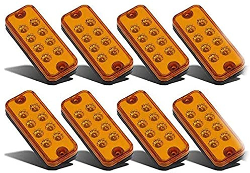 EONYUANGUO Indicateur de lumière latérale, 8 pièces 12 V 8 perles de lampe à LED feux de gabarit latéraux indicateur universel de feux de position pour remorque de camion (Jaune)