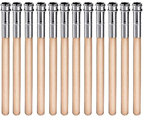 12 Stück Bleistift-Halter Verlängerun, Stift Extender, Holzbleistifte Extender, Schreiben Bleistift Extender, Schul Bleistift Extender, für Künstler Stifte Prisma Stifte Skizze Bleistift Schulbüro