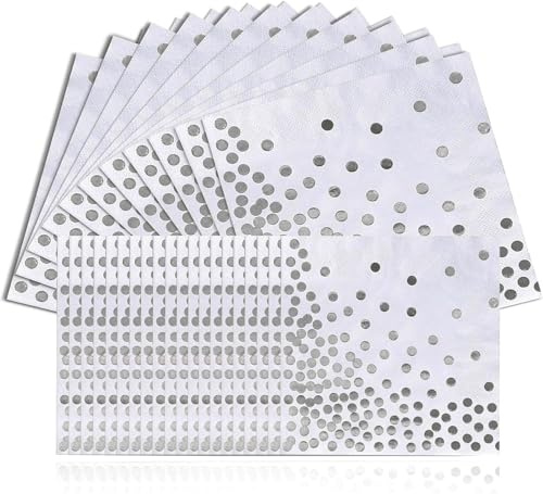 aghoer 60PCS Servietten Geburtstag Weiß - 33x33cm Papierservietten Silberhochzeit - Personalisierte Tischdeko für Hochzeit Karneval Silvester Party Deko