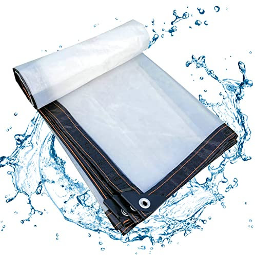 XYXHEII Telone Occhiellato Trasparente 6x10m, Telo per Esterno Impermeabile, Teloni Copertura Protezione Piante, Resistente alle Intemperie, per Mobili da Giardino, Piante, Serra