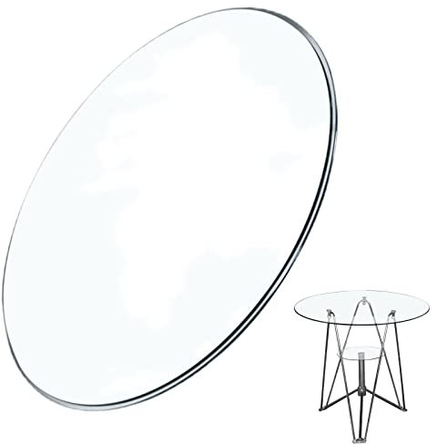 V3VOGUE Runde Tischplatte Aus Gehärtetem Glass Ø 35cm~100cm, Glasplatte Runde Tisch Glasscheibe, Solide Und Dick, Sehr Geeignet Für Tischplattenschutz/Tischdecke Transparente