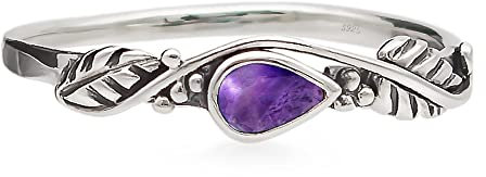 Amethyst Edelstein 925 Sterling Silber Ring Stimmungsring Stil Solitär Gefühls für Damen und Girls (52 (16.55))