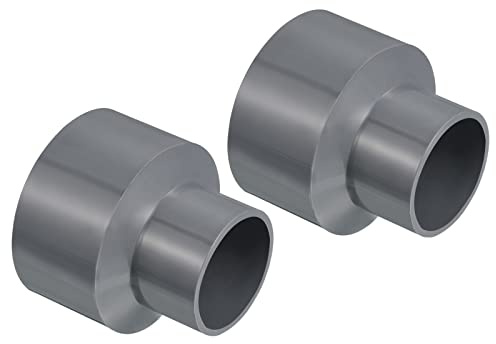 PATIKIL PVC Réducteur Tuyau Raccord 63x40mm 2 Paquet Droit Couplage Gris | Adaptateur Connecteur