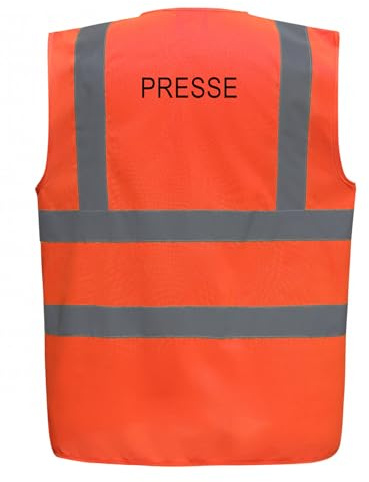Line Shop Gilet de sécurité Orange marquage dos Presse (XL)