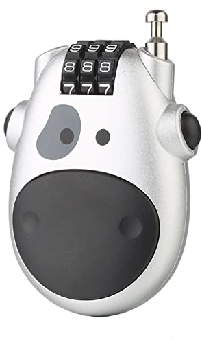 Maizoon Combinación Contraseña Candado con Código de 3 Dígitos Combo Encantador estilo retráctil Alambre de acero Elegante compacto para equipaje Casco de motocicleta Mochila Casillero escolar plata