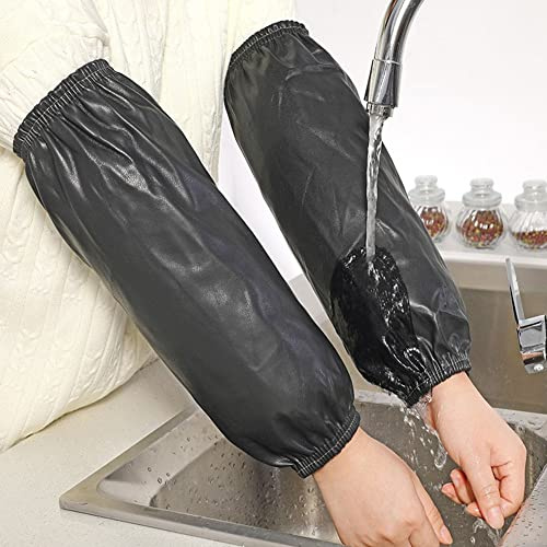Lioaeust Funda protectora impermeable para brazo, 2 pares de fundas protectoras de brazo a aceite, impermeable, puños elásticos de muñeca a codo, herramienta de cocina