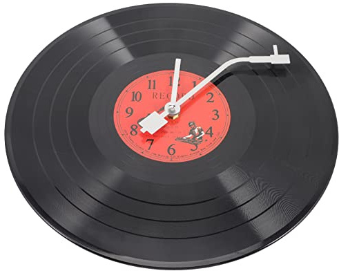 Levemolo Orologio Da Parete in Vinile Motivo Vintage Decorazione Da Parete Per Ufficio e Soggiorno Comodo Batteria Regalo Per Ambienti Domestici