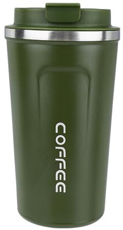 ERBO Kaffeebecher to go, Thermobecher Edelsthal, Auslaufsicher Kaffeetasse Kaffeebecher mit Deckel, Kaffeetasse Thermobecher für Unterwegs Umweltfreundlich, Grün 510ml