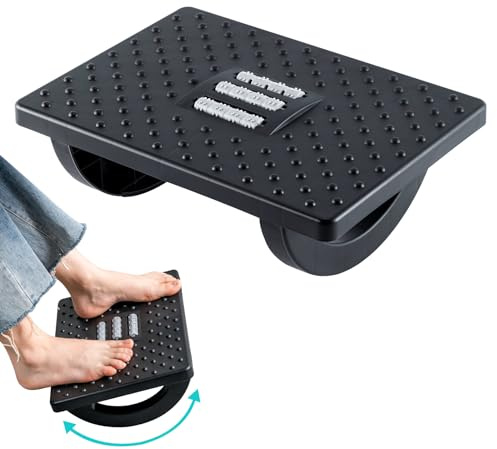 VFANDV Repose-Pieds de Bureau, Repose-Pieds Réglable en Hauteur Repose-Pieds Ergonomique Repose-Pieds, Antidérapant avec Fonction Massage pour la Maison le Bureau et Les Voyages