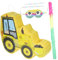CIMAXIC Jouet décoratif pour fête d'anniversaire sur le thème de la voiture d'excavatrice en papier pour garçons et filles