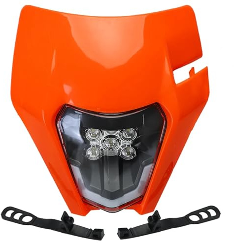 LOTFI Motorcykel LED-strålkastare, pannlampa kompatibel med KTM EXC EXCF SX SXF XC XCF XCW XCFW 530 450 350 300 250 150 125 (storlek: A Orange)