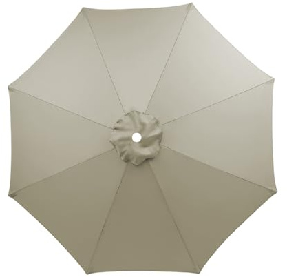XQZMD Parasol Replacement Canopy - Sun Umbrella Fabric Cover with 6/8 Ribs, 2.7m/3m Garden Canopy Cover Top for Patio Umbrella (Khaki-3 m/8 ribs)