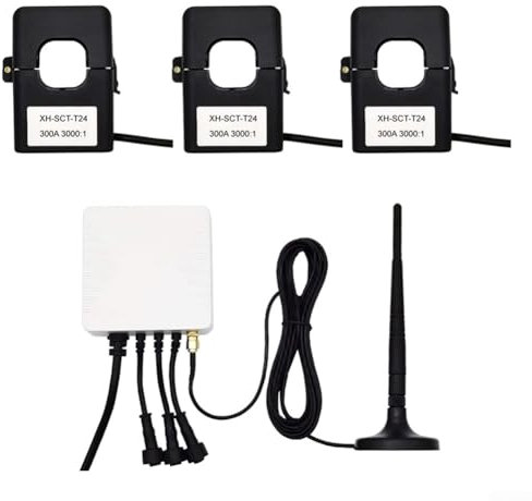 Monitor de energía para el hogar inteligente monofásico trifásico, con tres transformadores de corriente, mide con precisión el voltaje en tiempo real