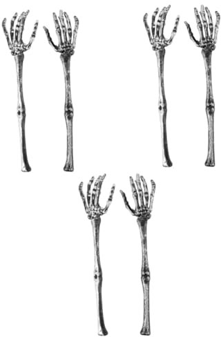 BESPORTBLE 3pairs Realistic Glowing Skeleton Hands Stake Outdoor Halloween Decor Spooky Skeleton Hands for Party Favor