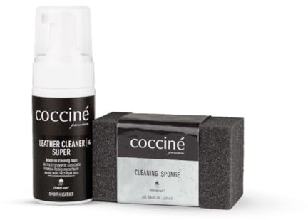 Coccine - Schuhreiniger Schaum und Schwamm, Pflegeschaum, Reinigungsschaum | Nubuck Cleaner Super, Reinigungschwamm, Schuhshampoo für Wildleder und Nubukleder, Velourslederschuhen