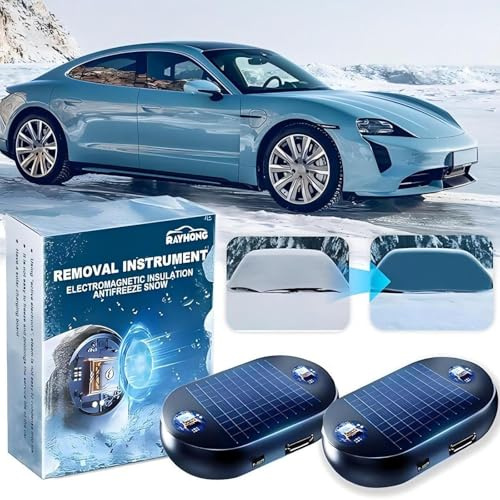 BesBet Auto Eisfrei, 360°-Enteisungsmöglichkeiten Scheibenenteiser Auto Elektrisch Schnelle Und Einfache Installation In Verschiedenen Situationen,2PCS