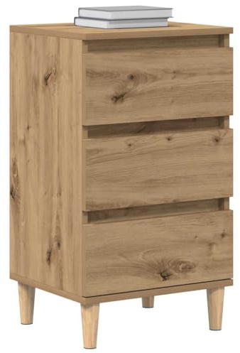 vidaXL Armario de Noche con cajón Roble Artesanal 40 x 35 x 70 cm, Mesita Moderna, Almacenamiento rústico, cabecera de Madera, Mueble práctico para la Noche, Mesa con cajón compacta