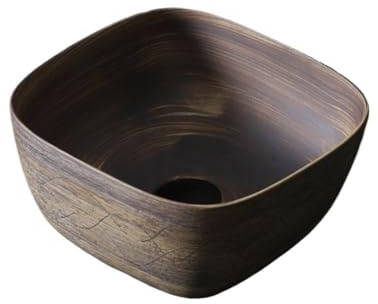 GLigeT Lavabo Salle de Bain Vasque à Poser carrée rétro, lavabo extérieur et intérieur, Salle de Bain sur terrasse Vasque à Poser